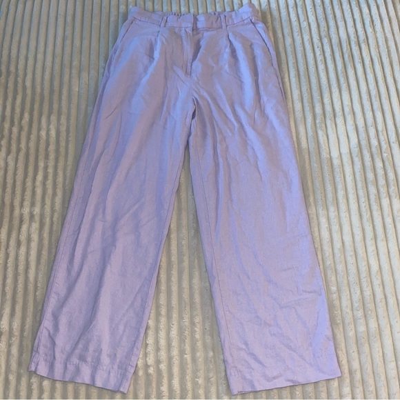Old Navy Women's Light Purple Wide Leg Pants Linen Blend - Picture 1 of 9